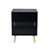 2 Drawer Rattan Nightstand For Bedroom And Living Room, End Table, Side Table With 2 Hand Made Rattan Decorated Drawers - Black - Image 9