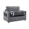 Twin Size Sofa Bed Sleeper Sofa Loveseat Sofa With Foldable Mattress, USB Ports, Side Table & Storage Pocket - Gray - Image 9