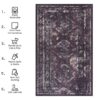 Maval - 2' X 3' Washable Area Rug - Black / Burgundy - Image 7