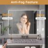 Aluminium Medicine Cabinet Mirror With LED Light And Defogging Function - Gray - Image 5
