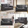 Minimalist 800Lbs Down Filled Sofa, Multiple Colors, Chenille - Gray - Image 10