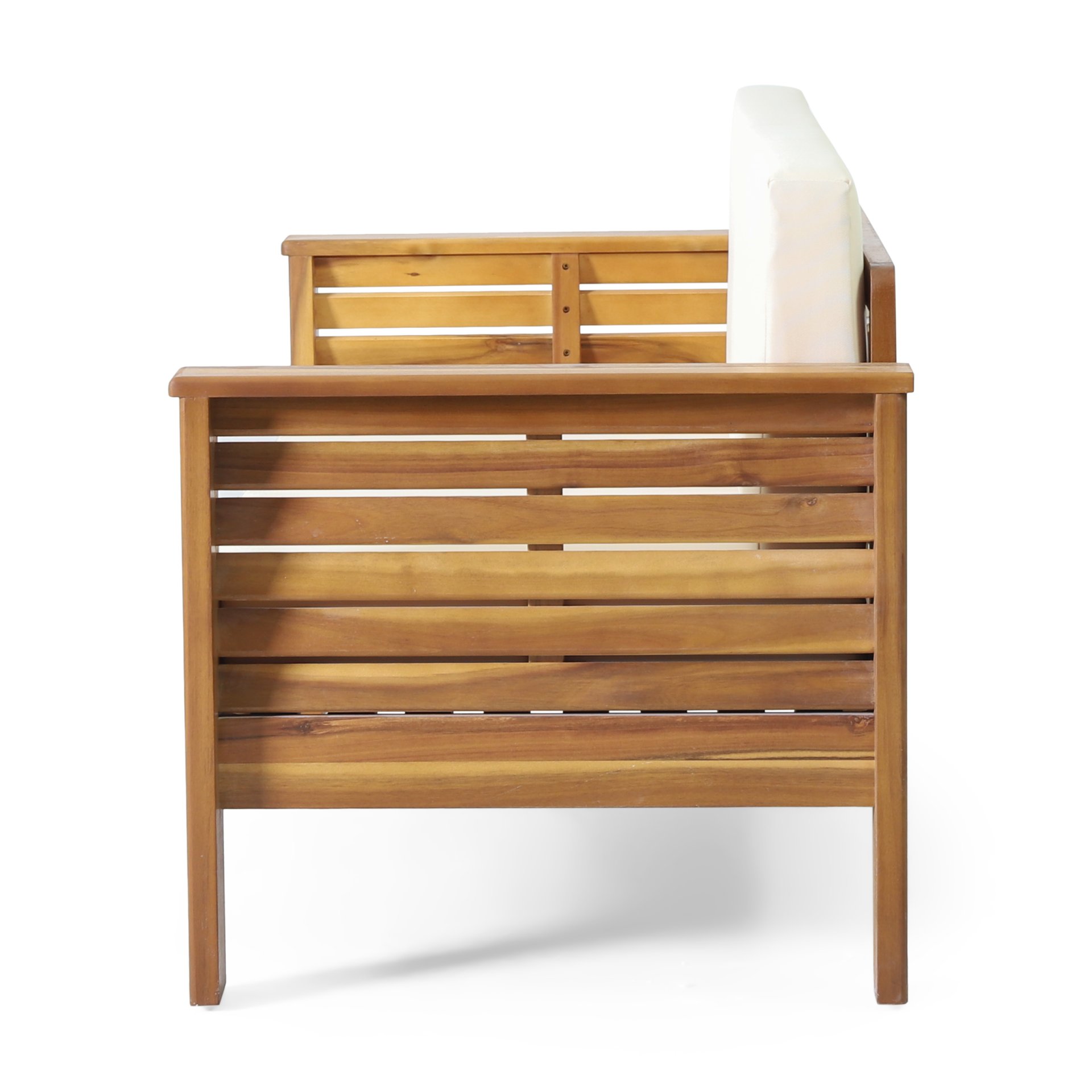 Acacia Wood Loveseat And Coffee Table Set With Cushions - Brown - Image 18