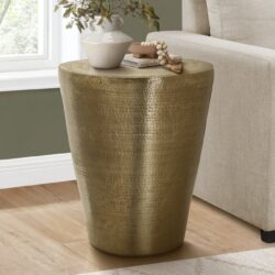 Drum Accent Side Table, Contemporary Elegant Design - Gold
