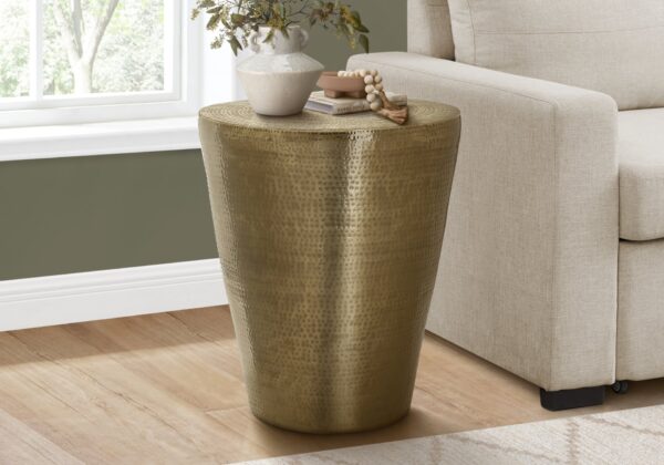 Drum Accent Side Table, Contemporary Elegant Design - Gold