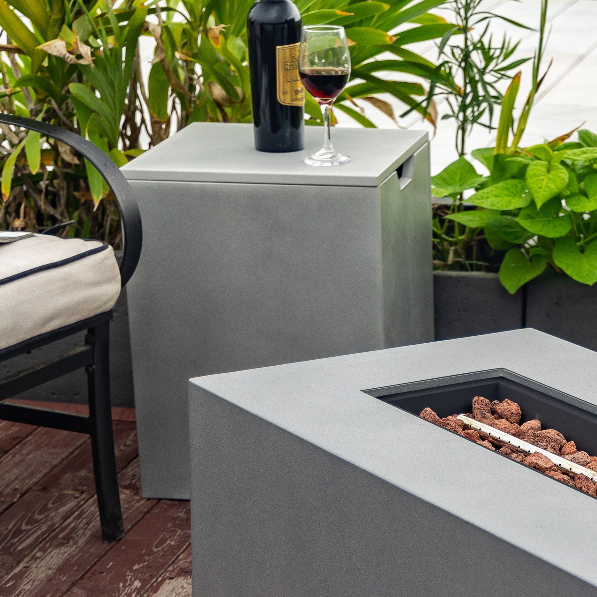 42" Propane Gas Fire Pit Table, 50000 Btu Rectangular Steel Fire Pit With Glass Wind Guard For Outside Patio Deck Garden Courtyard - Gray - Image 13