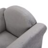 Kids Velvet Upholstered Chair With Ottoman For Comfortable Seating - Gray - Image 12