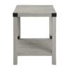 Rustic Industrial Metal X 2 Tier Side Table - Stone Gray - Image 3