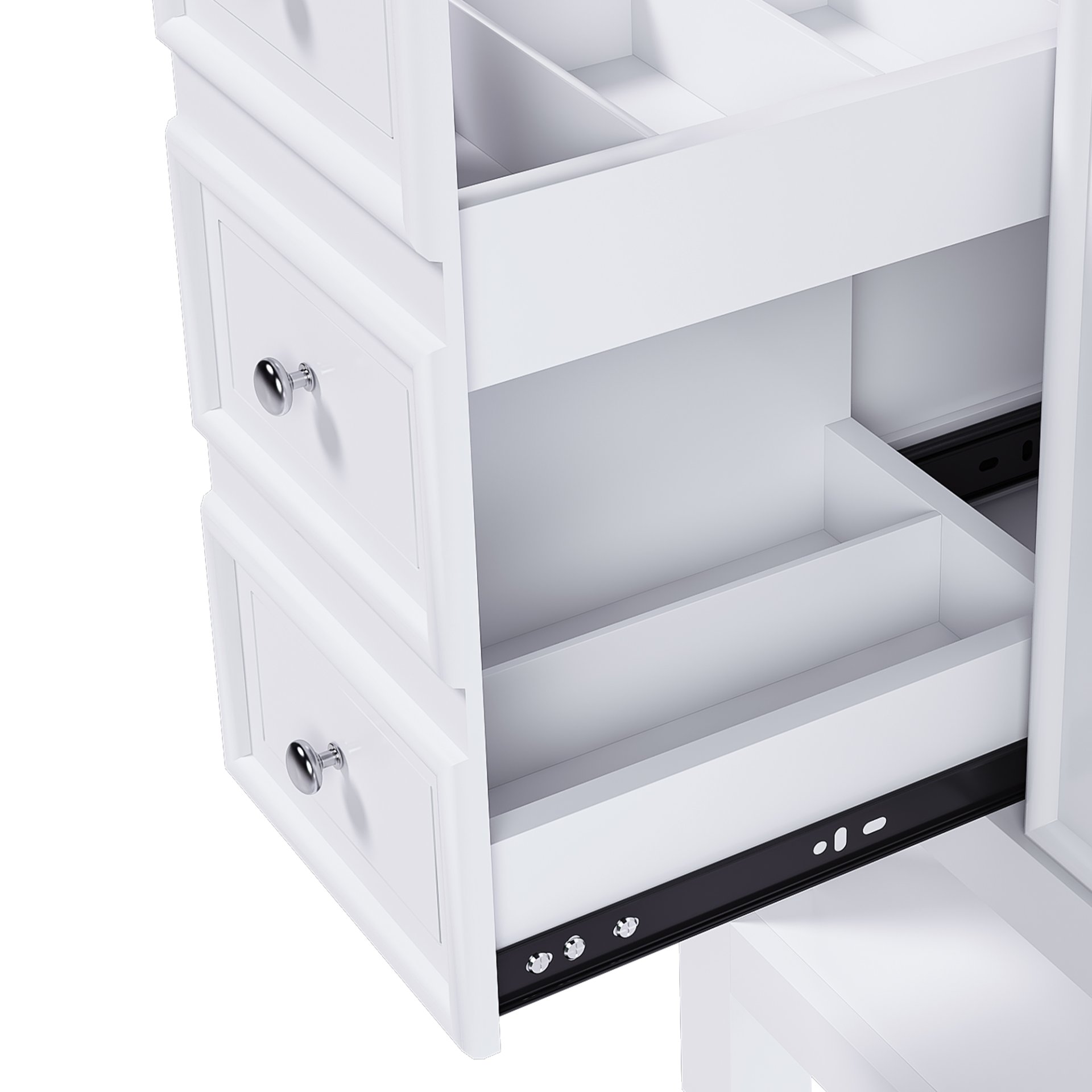 36" Bathroom Vanity With 1 Cabinet And 3 Drawers 1, Storage Solution - White - Image 10