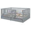 Full Size Daybed With Fence Guardrails And 2 Drawers - Gray - Image 8