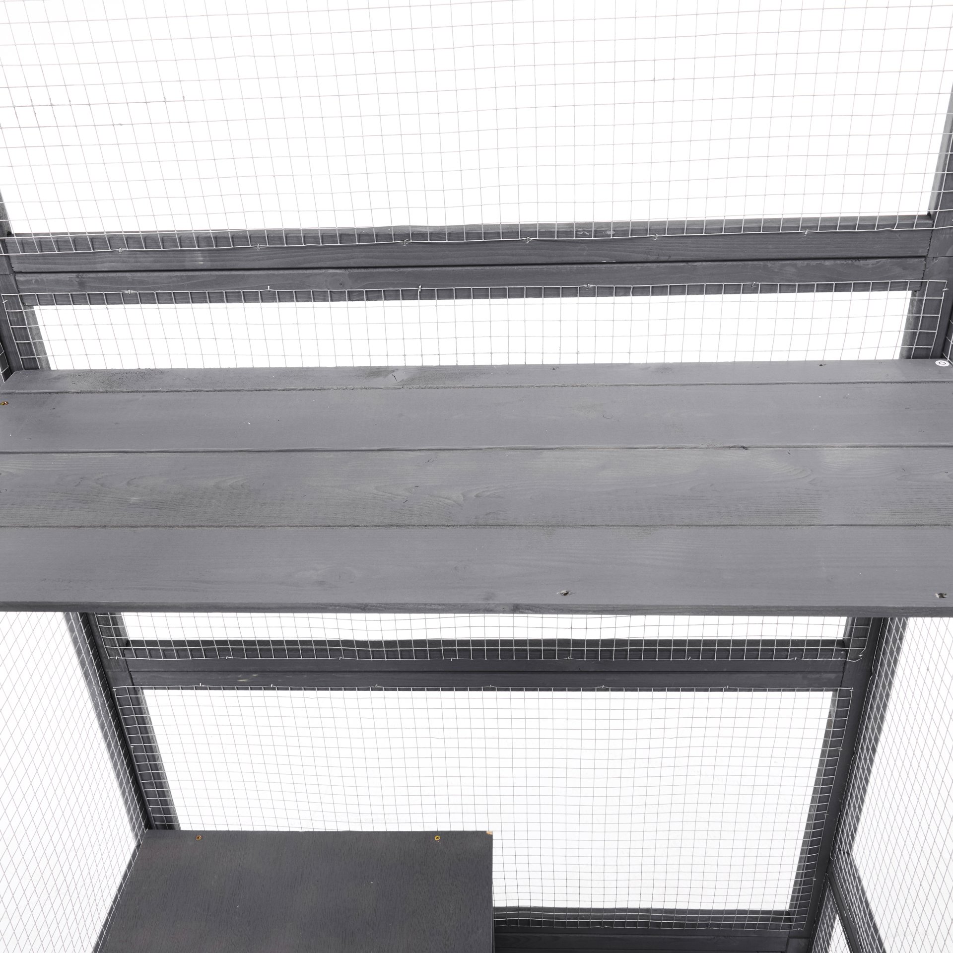 Outdoor Diy Cat House Catio With Double Enter Doors, Platforms, And Condos - Dark Gray - Image 19