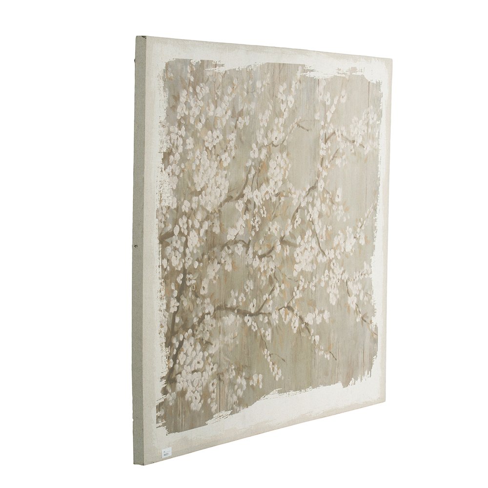 Large Cherry Blossom Canvas Art Print, Home Decor Accent Piece - Gray / White Matte - Image 3