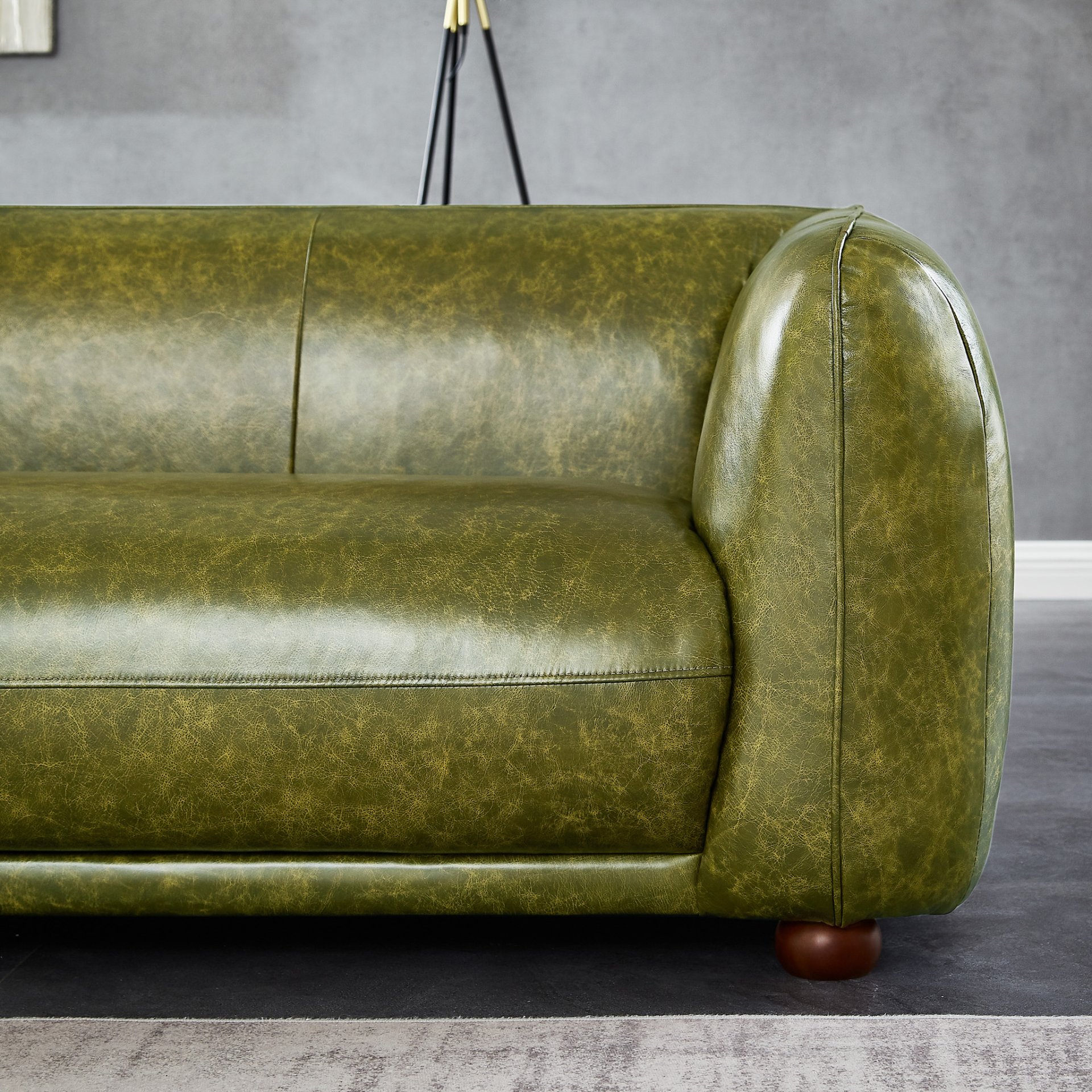 Marlon - Luxury Italian Leather Sofa - Green - Image 4