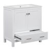 Bathroom Vanity With Single Sink, Combo Cabinet Undermount Sink, Bathroom Storage Cabinet With Two Doors And A Drawer, Soft Closing, Multifunctional Storage, Solid Wood Frame - White - Image 12