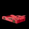 Wooden Race Car Bed, Car Shaped Platform Twin Bed With Wheels For Teens - Red / Yellow - Image 6