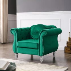 Chic Transitional Chair - Green