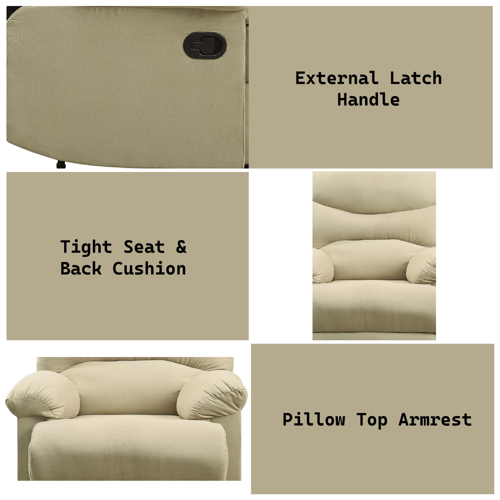 Arcadia - Micro Motion Recliner - Beige - Image 4