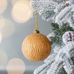 Christmas Ball Ornaments, Glass Decorative Hanging Ball Christmas Tree Ornaments For Holiday Party Decorations (Set of 4) - Gold