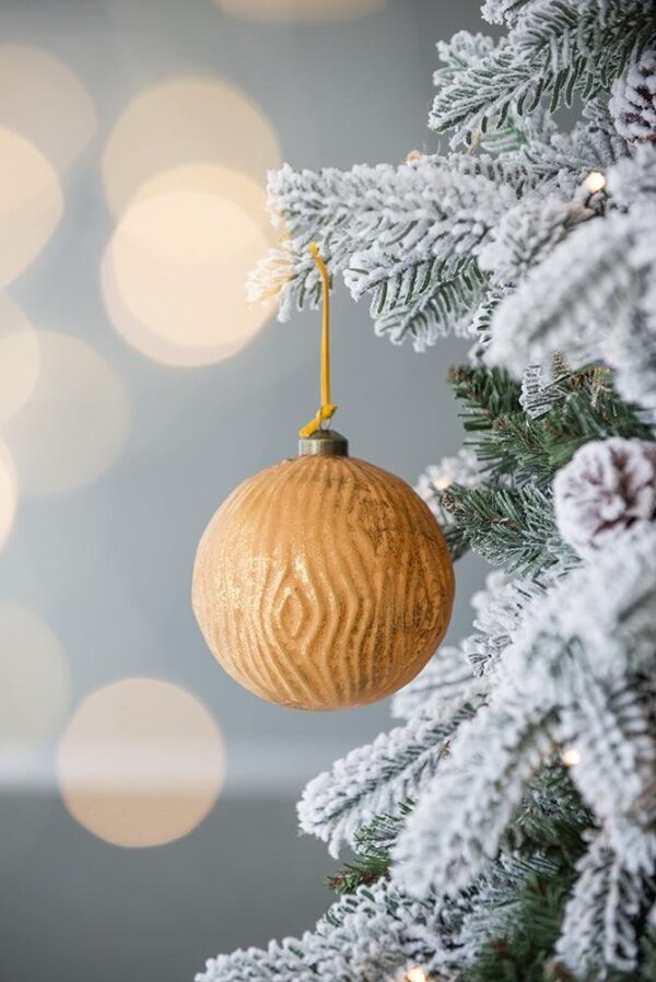 Christmas Ball Ornaments, Glass Decorative Hanging Ball Christmas Tree Ornaments For Holiday Party Decorations (Set of 4) - Gold