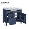 Bathroom Vanity With Top Sink, Modern Bathroom Storage Cabinet, 2 Drawers And A Tip-Out Drawer, Single Sink Bathroom Vanity - Blue - Image 8
