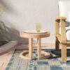 Outdoor Acacia Wood Side Table, Solid Side Table For Patio, Pool, Porch - Brown Wash - Image 6