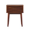 Mid-Century Modern 1 Drawer Solid Wood Nightstand - Walnut - Image 2
