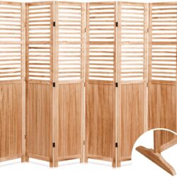 Panel Wooden Folding Room Divider - Natural