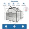 6X8 Ft Polycarbonate Greenhouse Raised Base And Anchor Aluminum Heavy Duty Walk-In Greenhouses For Outdoor Backyard In All Season - Black - Image 8