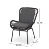 Outdoor Wicker Club Chair With Cushions (Set of 2) - Gray - Image 3