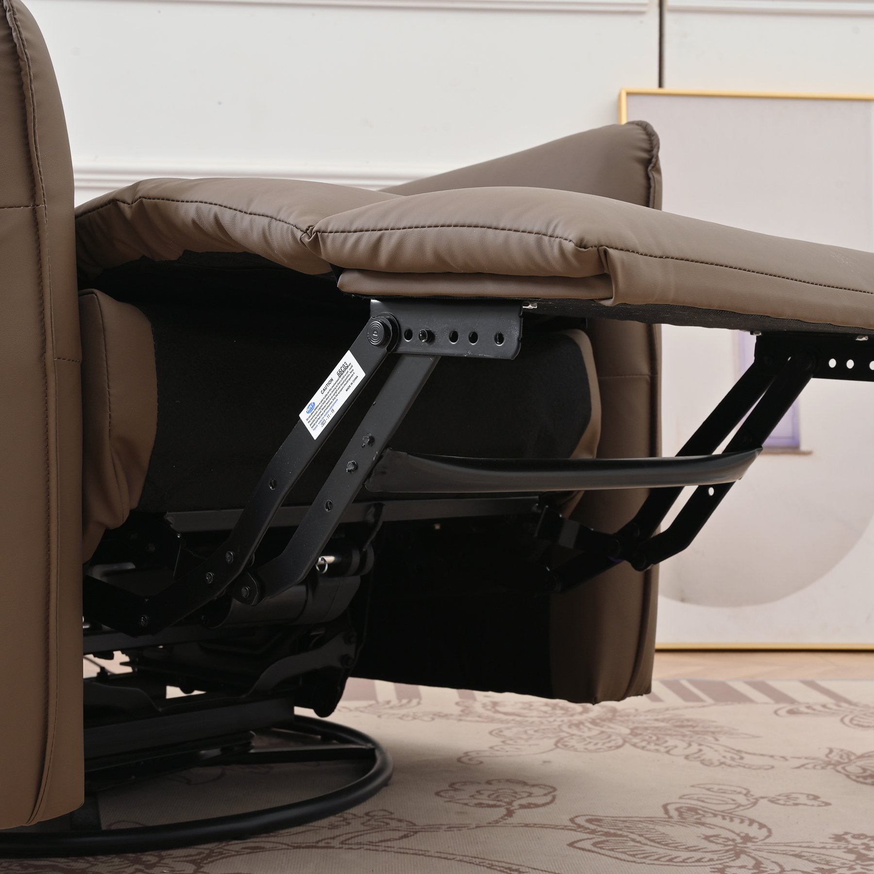 29.92" 270 Power Swivel Rocker Recliner Chair, Electric Glider Reclining Sofa With USB Ports, Power Swivel Glider, Rocking Chair Nursery Recliners For Living Room Bedroom - Brown - Image 14