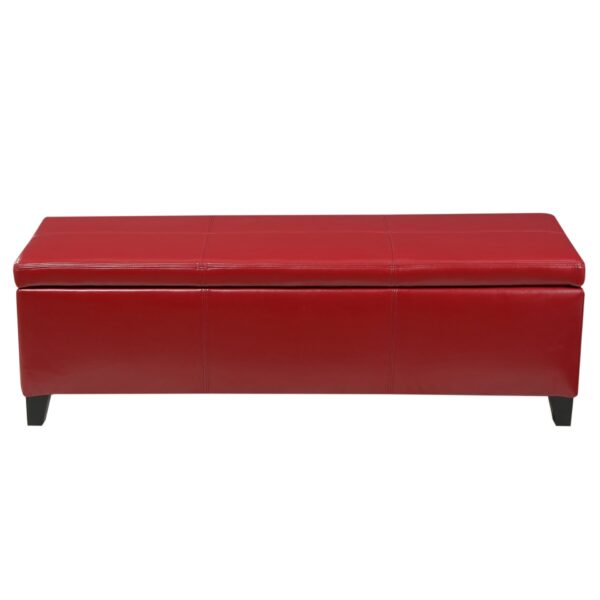 Glouster - Storage Ottoman Leather - Red