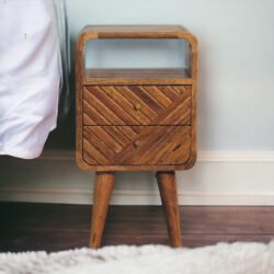 Mini Lille Curved Nightstand - Oak