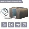 8X10Ft Outdoor Metal Storage Shed - Gray - Image 8