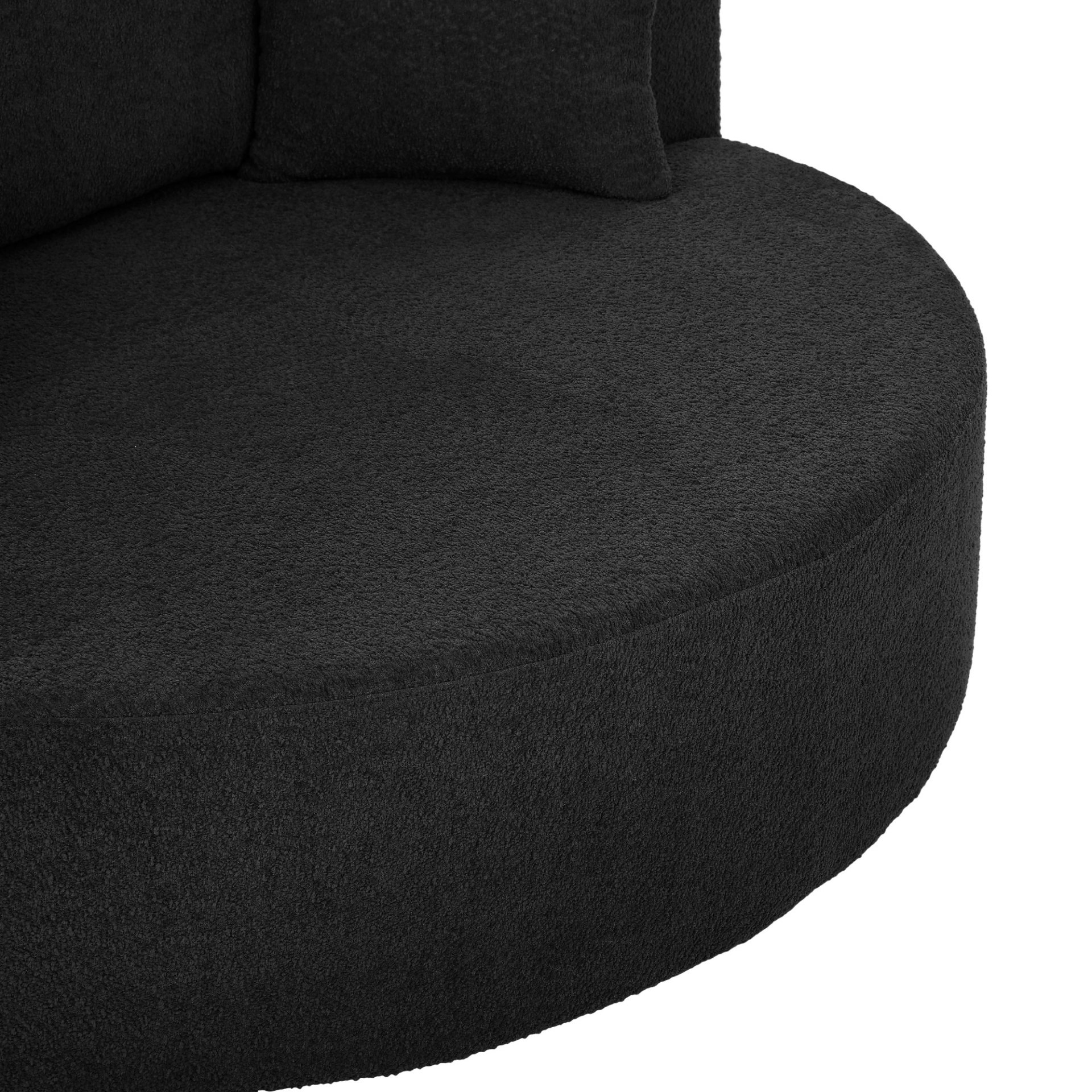 360 Degree Swivel Accent Barrel Chair With Removable Pillows - Black - Image 17