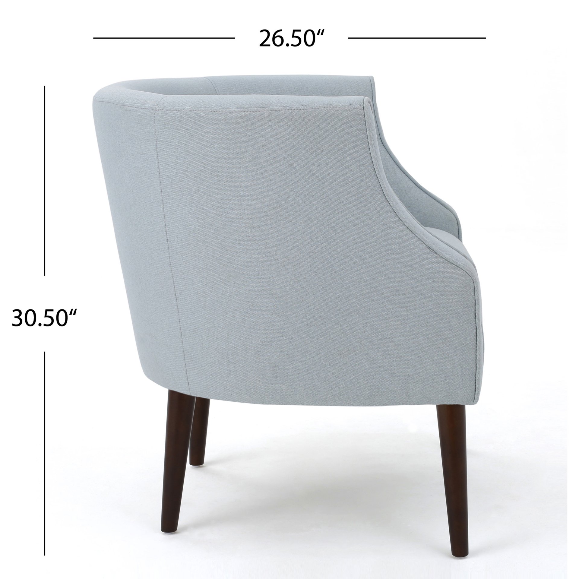 Elegant Upholstered Club Chair With Button Tufting - Light Blue - Image 8