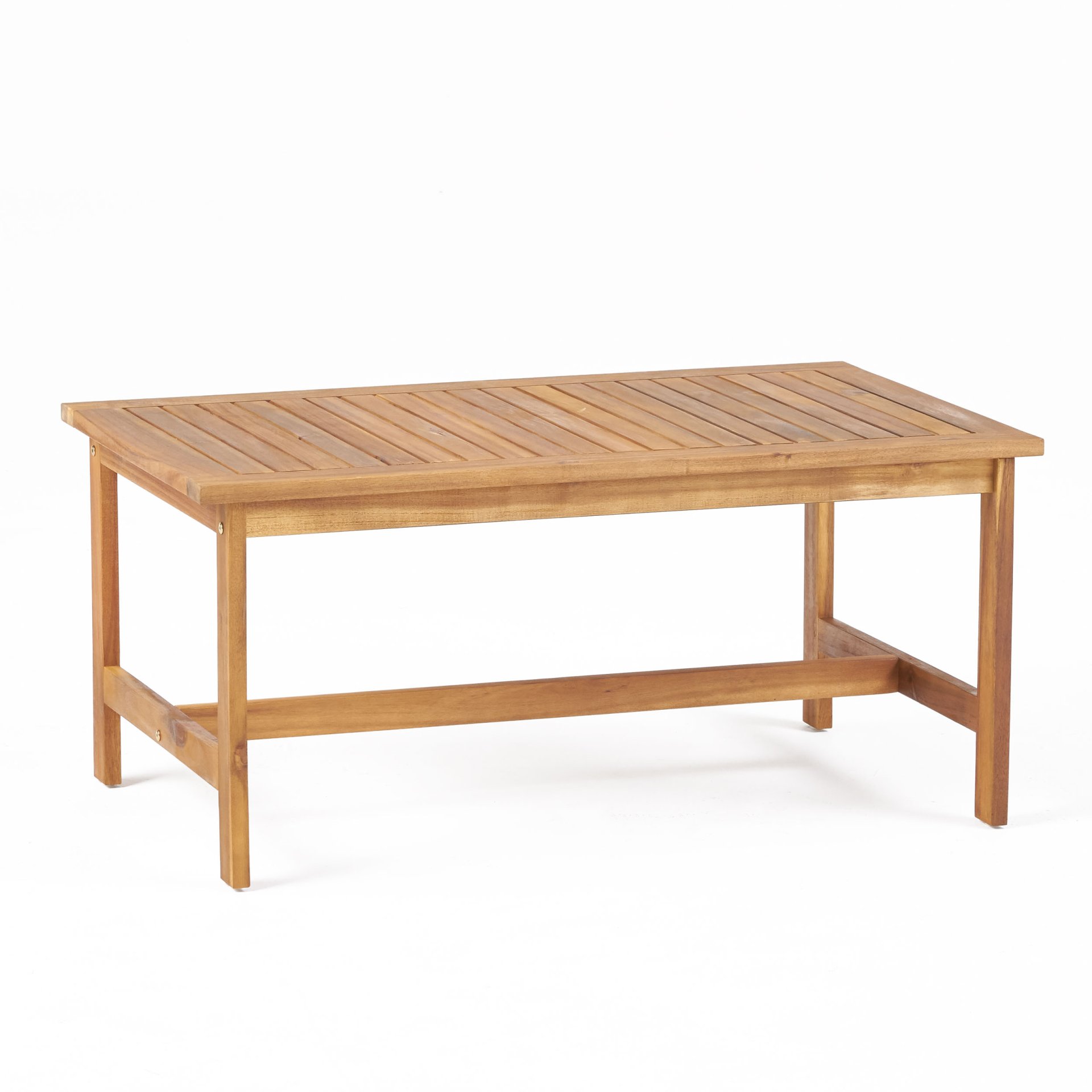 3 Piece Patio Set With Slatted Design, 2 Club Chairs And Coffee Table - Brown - Image 5