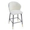 Modern Jacquard Counter Height Bar Stools (Set of 2) With Metal Footrest - White - Image 8