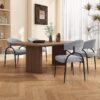 Modern Upholstered Dining Chairs With Metal Legs - Gray - Image 4