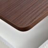 Adjustable End Table With Wheels, Modern Multifunctional Sofa Side Table With Lift Top, 360°Rotating Top And Storage Space For Living Room, Small Space - Brown / White - Image 21