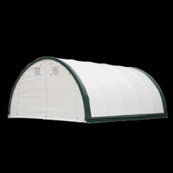 Single Truss Arch Storage PE Shelter - White / Green