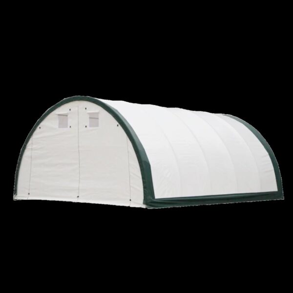 Single Truss Arch Storage PE Shelter - White / Green