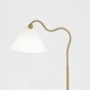 Ornate - Ring Base Curved Table Lamp With Triangle Drum Shade - Gold / White - Image 6