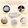 Queen Pull Out Sofa Bed, 3 In 1 Convertible Sleeper Sofa With Side Storage For Living Room - Beige - Image 10