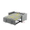 Modern Velvet Loveseat Futon Sofa Couch With Pullout Bed Reclining Backrest Toss Pillows 3 In 1 Convertible Sleeper Sofa Bed - Gray - Image 12