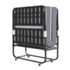 Twin Folding Bed With Memory Foam Mattress Portable Rollaway Bed Sturdy Metal Frame - Brushed Nickel - Image 11