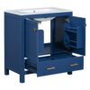 Bathroom Vanity With Single Sink, Combo Cabinet Undermount Sink, Bathroom Storage Cabinet With 2 Doors And A Drawer, Soft Closing, Multifunctional Storage, Solid Wood Frame - Blue - Image 14
