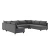 Modular Sectional Reversible U Shaped Couch Set, Free Combination Minimalist Style Oversized 8 Seat Convertible Sofa - Gray - Image 2
