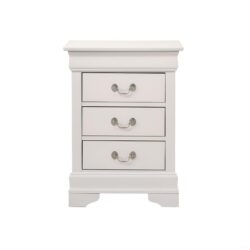 Louis Phillipe - 3 Drawer Nightstand - White