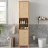 Tall Bathroom Cabinet With 1 Door, 3 Drawers, Open Storage - Wood - Image 2