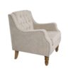 Accent Chair, Living Room Chair, Footrest Chair Set With Vintage Brass Studs, Button Tufted Upholstered Armchair For Living Room, Comfy Reading Chair For Bedroom, Reception Room - Beige - Image 16