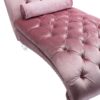 Velvet Chaise Lounge Indoor, Button Tufted Upholstered Chaise Lounge Chair With Pillow - Pink - Image 15